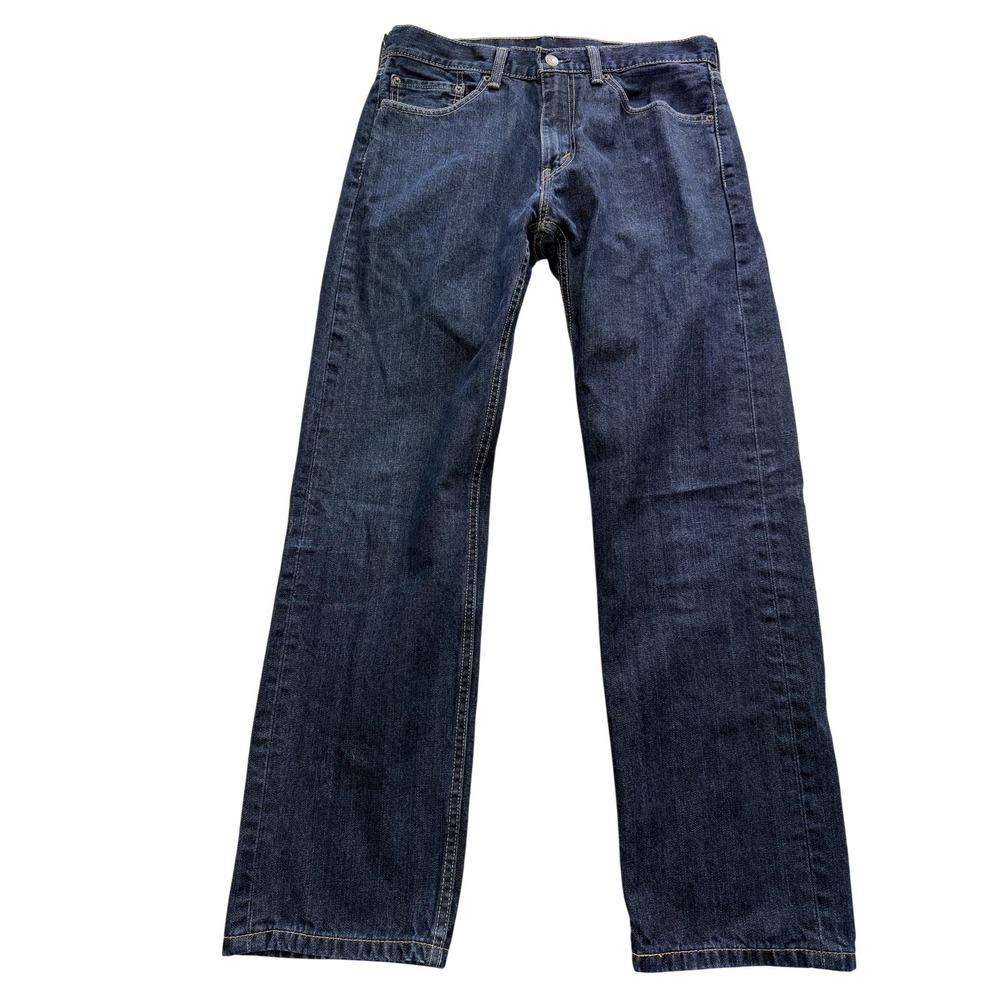 Levi's 505 Jeans Mens 32x30 Blue Dark Wash Regular Straight Denim Pants Casual